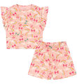 Konges Sløjd Shorts Set - Shorts/T-shirt - Lin - Rainbow Bow