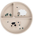 Done by Deer Stick Duck Stay Divided Plate - Tiny Farm - Sand