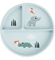 Done by Deer Stick Duck Stay Divided Plate - Playground - Blue