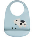Done by Deer Bib w. Food Catcher - Silekone - Dotti Blue