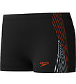 Speedo Swim Trunks - Plastisol Placement - Black w. Orange