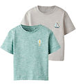 Name It T-shirt - NmmFredery - 2-Pack - Iceland Fossil/Deep Jung