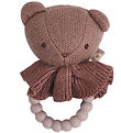 Smallstuff Rattle Teether - Knitted - 10 cm - Dark Rose