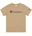 Champion Stuttermabolur - Drapplitað M. Lógó