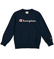 Champion Sweatshirt - Rundhalsausschnitt - Navy m. Logo