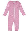 Grenouillère Joha - Rib - Laine/Soie - Off White/Rose
