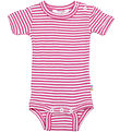 Joha Romper s/s - Rib - Wol/Zijde - Off White/Roze
