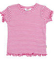 Joha Blouse s/s - Rib - Wool/Silk - Pink