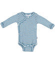 Joha Wickelbody - Rib - Wolle/Seide - Blau
