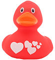 Rubber Duck - Red Duck w. White Hearts