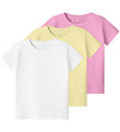 Name It T-shirt - NmfVibbi - 3-Pack - Pastel Yellow/Pink Frostin