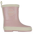 Pom Pom Rubber Boots - Rose Glitter