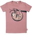 ANIMALS T-shirt - DyrGrowl - Dk Rose Beige Sloth Mother