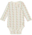 Flöss Wrap Bodysuit l/s - Abigail - Soft White/Bright Blue