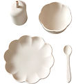 Jack o Juno Geschirr-Set - Silikon - 4 Teile - Poppy - Cream