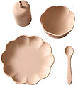 Jack o Juno Dinner Set - Silicone - 4 Parts - Poppy - Oatmeal