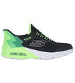 Skechers Shoes - Microspec Max Brisk-Stripe - Black/Lime