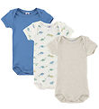 Petit Bateau Body k/ä - 3er-Pack - Weiß/Blau/Beige