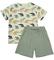 Minymo Shorts Set - T-shirt/Shorts - Sea Spray w. Dinosaurs