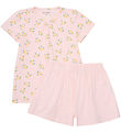 Minymo Shorts Set - T-shirt/Shorts - Rose Quartz w. Lemons