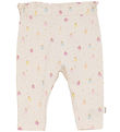 Minymo Trousers - White Swan w. Apples
