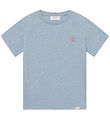 Les Deux T-shirt - Nørregaard - Xenon Blue Melange/Orange