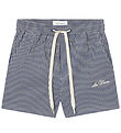Les Deux Sund stuttbuxur - Stan Stripe - Light Sandur/Blueprint