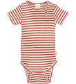 Petit Piao Bodysuit s/s - Rib - Modal - Light Berry/Dark Off Whi