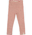 Petit Piao Leggings - Rib - Modal - Light Berry/Dark Off White