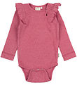 Petit Piao Body l/ä - Rib - Modal - Frill - Light Berry