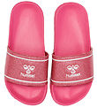 Hummel Flip Flops - Pool Slide Glitter Jr - Raspberry