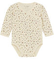 Fixoni Wikkelromper l/s - Shadow Grijs m. Bloemen