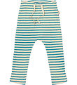 Petit Piao Trousers - Rib - Modal - Turquise/Dark Off White