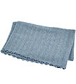 Smallstuff Baby Blanket - Wool - 80x100 cm - Fishbone - Blue