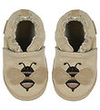 En Fant Skinntofflor - Applikation - White Pepper m. Bee