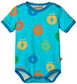 Småfolk Bodysuit s/s - Blue Atoll w. Apples