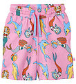 Småfolk Shorts - Pink Lavender w. Mermaids And dolphins