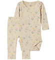 Name It Set - Body l/ä/Leggings - Rib - NbfFlowerkab - Peyote Me