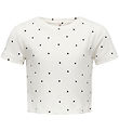 Kids Only T-Shirt - KogBella - Rib- Cloud Danseres/Black Hearts