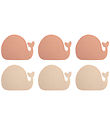 Filibabba Mini Badematten - Anti-Rutsch - 6-st. - Wale - Rose M