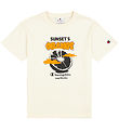 Champion T-shirt - Off White/Orange