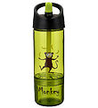 Carl Oscar Water Bottle w. Straws - 2-I-1 - Lime w. Monkey