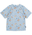 Mikk-Line Swim Top - UV50+ - Faded Denim w. Checs/Print