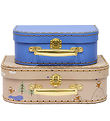 OYOY Resväskset - 2-pack - Fox - Beige/Blue