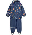 CeLaVi Rainwear w. Suspenders - PU - Oceania w. Dino print