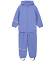 CeLaVi Rainwear w. Suspenders - PU - Blue Bell