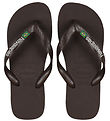 Havaianas Flip Flops - Brasil Logo - Dark Brown/White