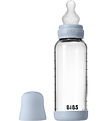 BIBS Peli - 240 ml - Gler/Sílikon - Baby Blue