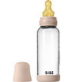 BIBS Feeding Bottle - 240 mL - Glass/Natural Rubber - Blush