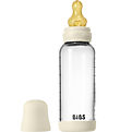BIBS Peli - 240 ml - Gler/Náttúrulegt gúmmí - Ivory